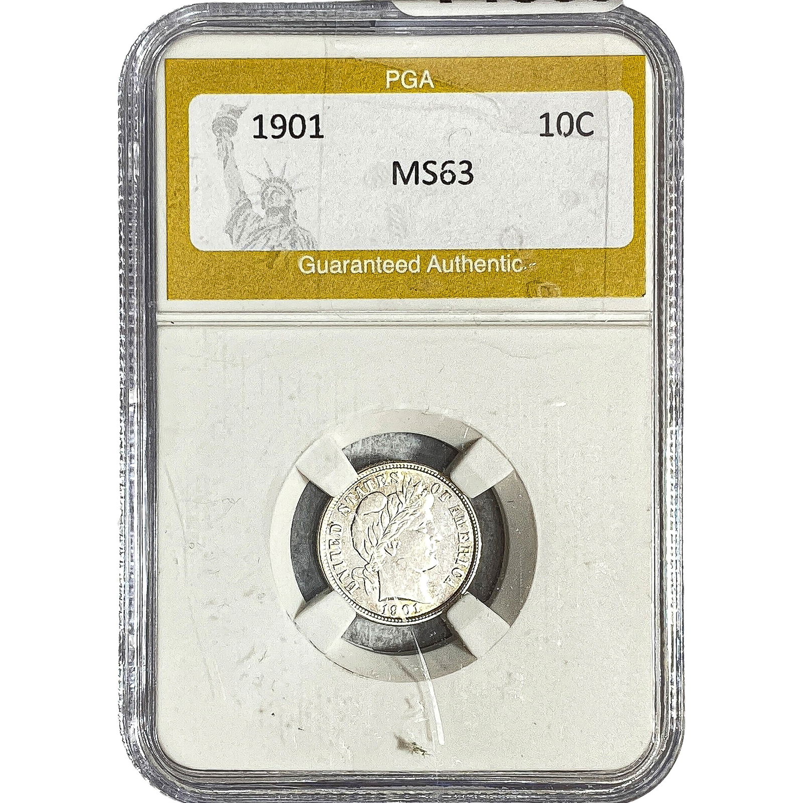 1901 Barber Dime PGA MS63: 1901 Barber Dime PGA MS63