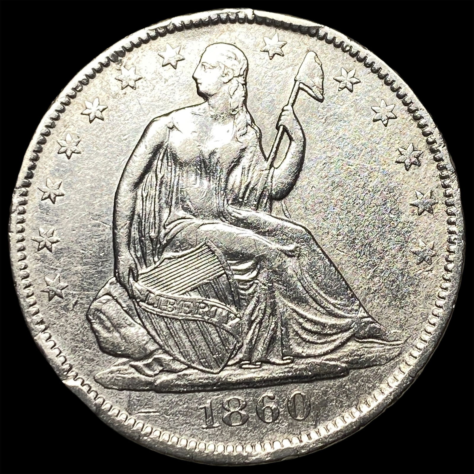 1860-O Silver Half Dollar CLOSELY UNCIRCULATED (1 of 2)