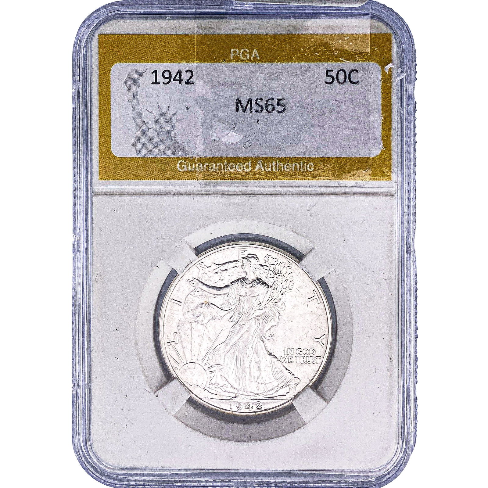 1942 Walking Liberty Half Dollar PGA MS65: 1942 Walking Liberty Half Dollar PGA MS65