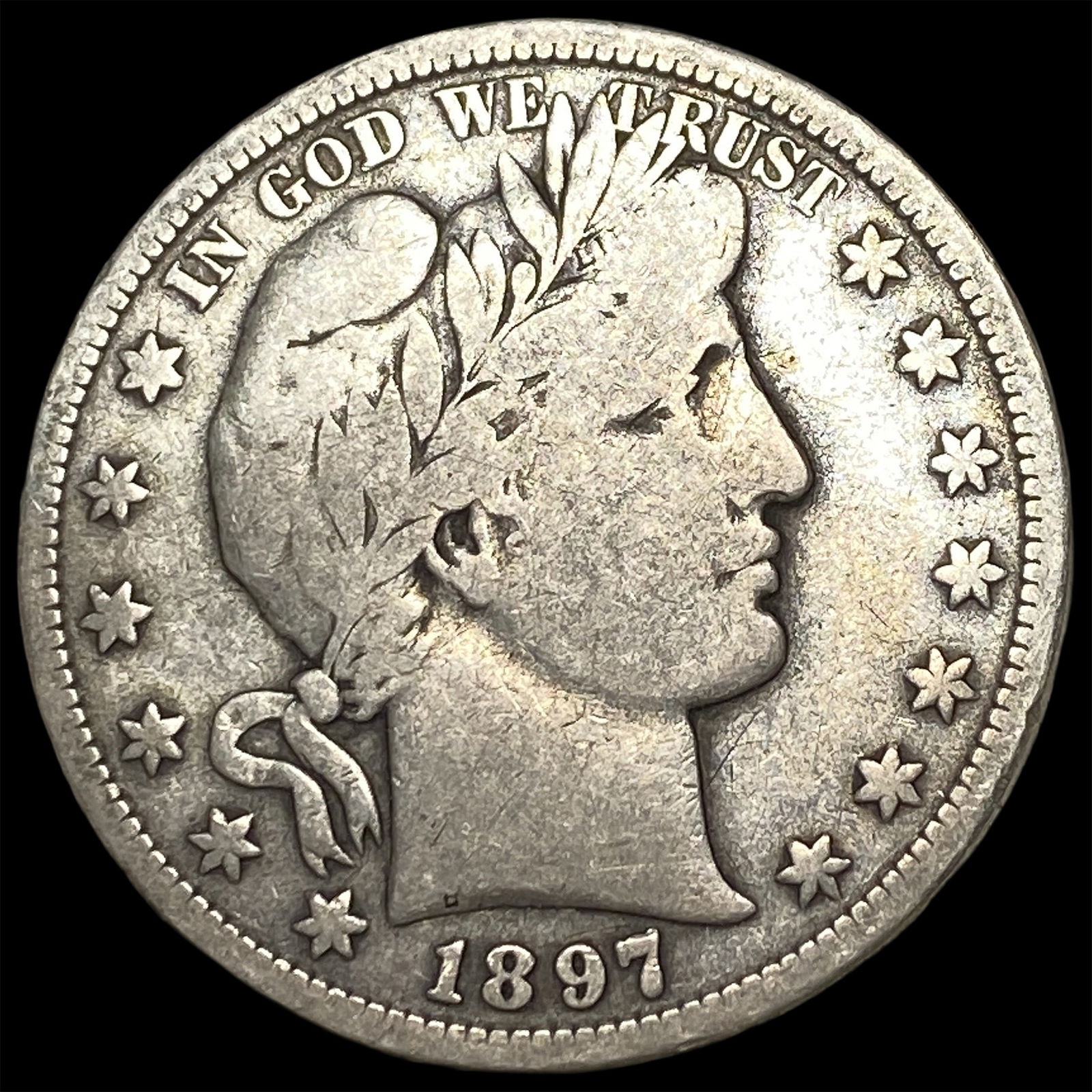 1897-S Silver Barber Half Dollar LIGHTLY CIRCULATED (1 of 2)