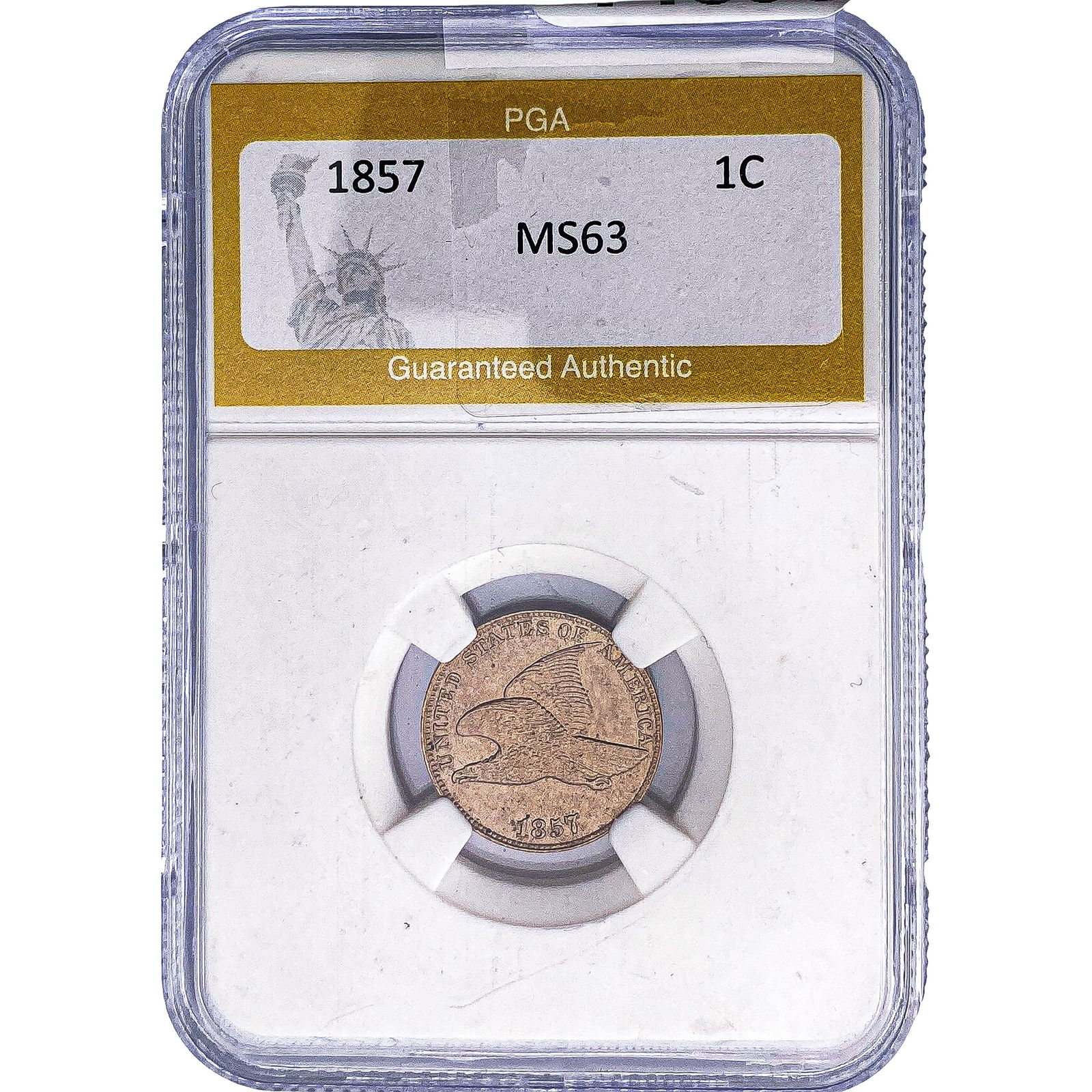 1857 Flying Eagle Cent PGA MS63 (1 of 2)