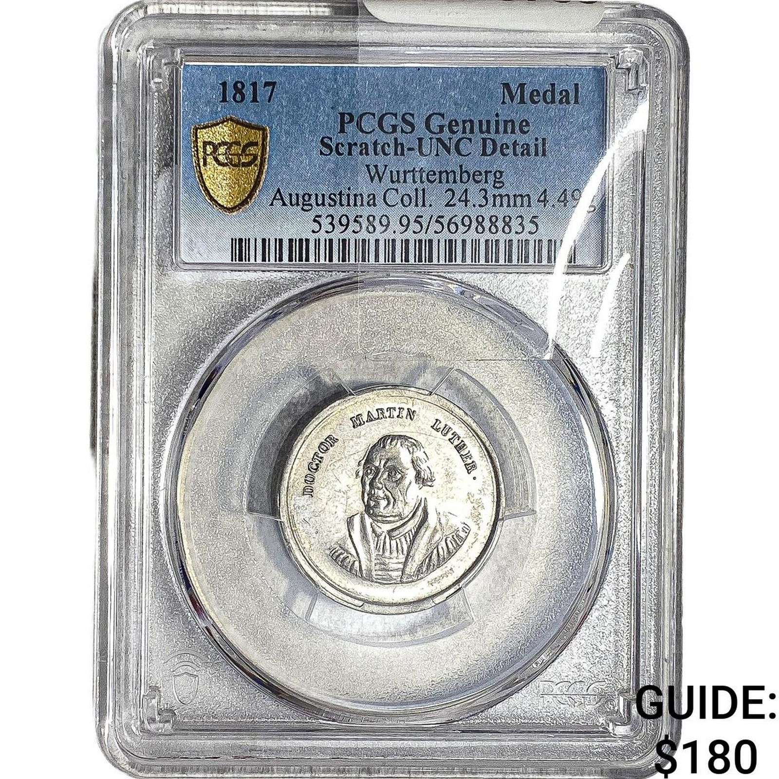 1817 Wurttemberg Medal PCGS UncDetails Scratch: 1817 Wurttemberg Medal PCGS UncDetails Scratch