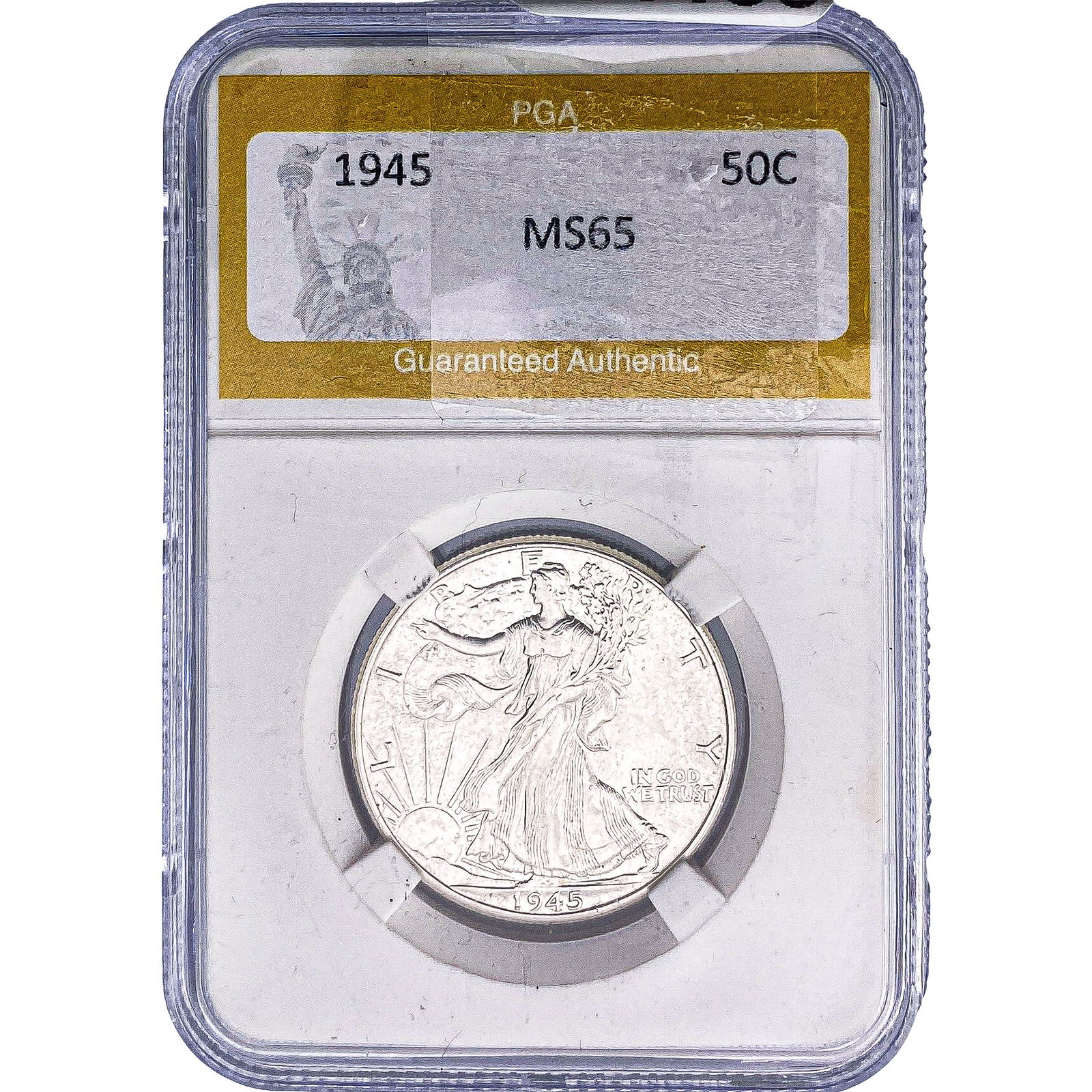 1945 Walking Liberty Half Dollar PGA MS65: 1945 Walking Liberty Half Dollar PGA MS65