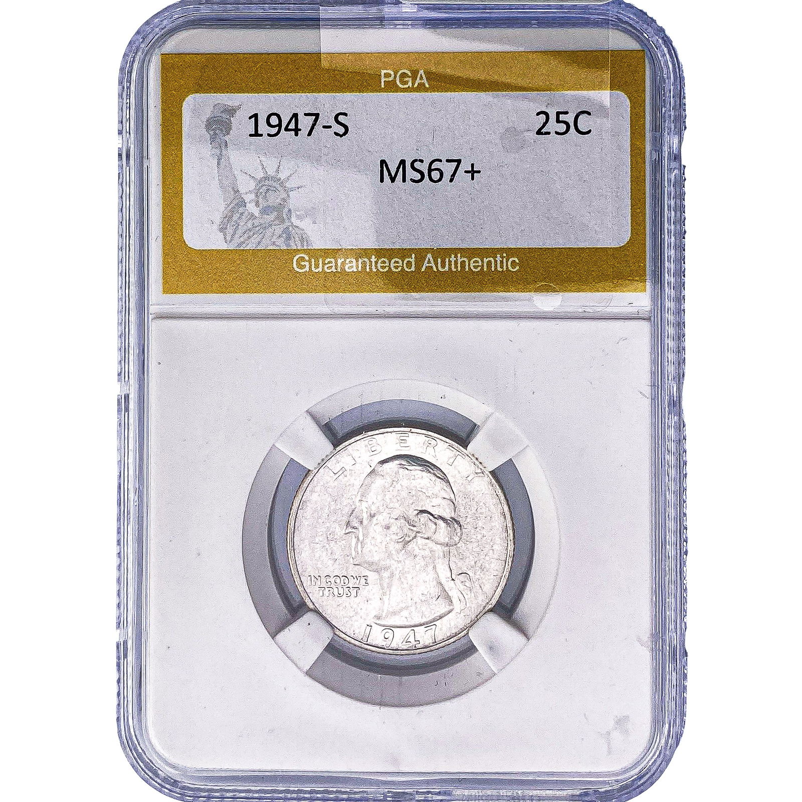 1947-S Washington Silver Quarter PGA MS67+: 1947-S Washington Silver Quarter PGA MS67+