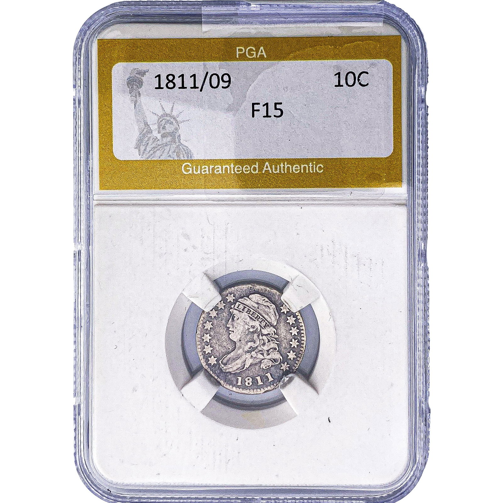1811/09 Capped Bust Dime PGA F15 (1 of 2)