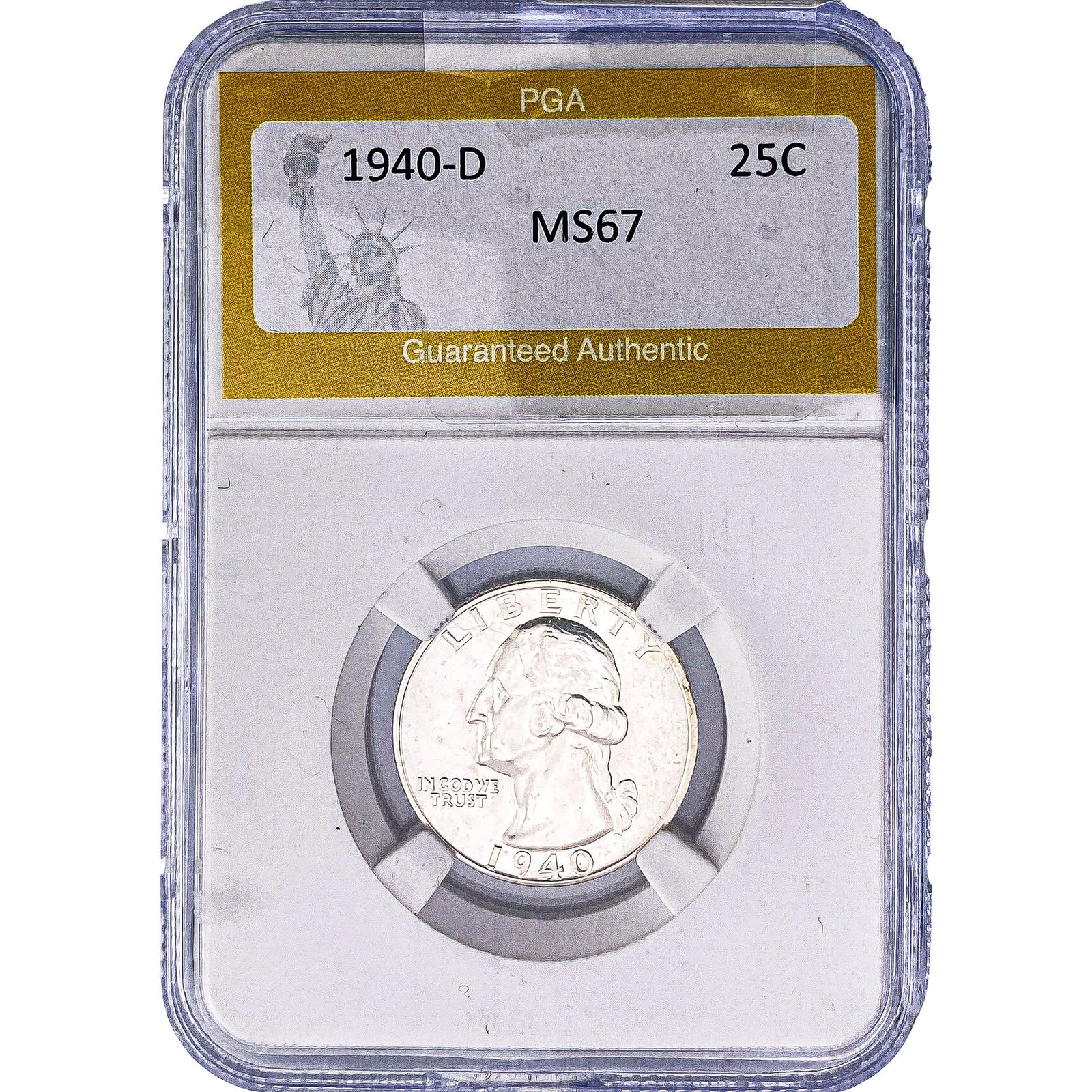 1940-D Washington Silver Quarter PGA MS67: 1940-D Washington Silver Quarter PGA MS67
