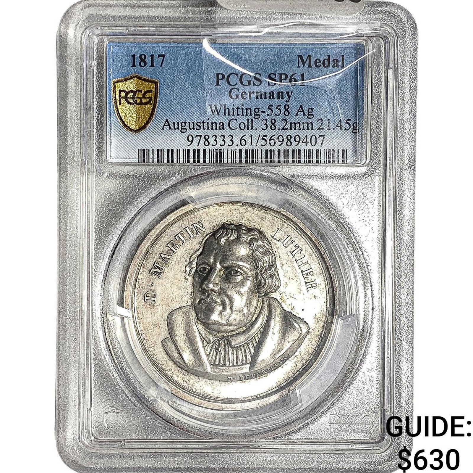 1817 Germany Silver Medal PCGS SP61: 1817 Germany Silver Medal PCGS SP61