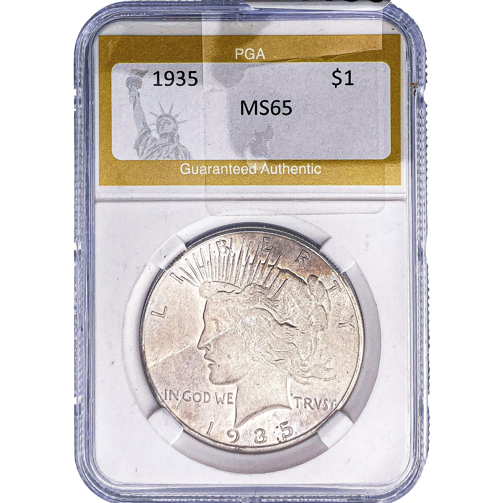 1935 Silver Peace Dollar PGA MS65: 1935 Silver Peace Dollar PGA MS65