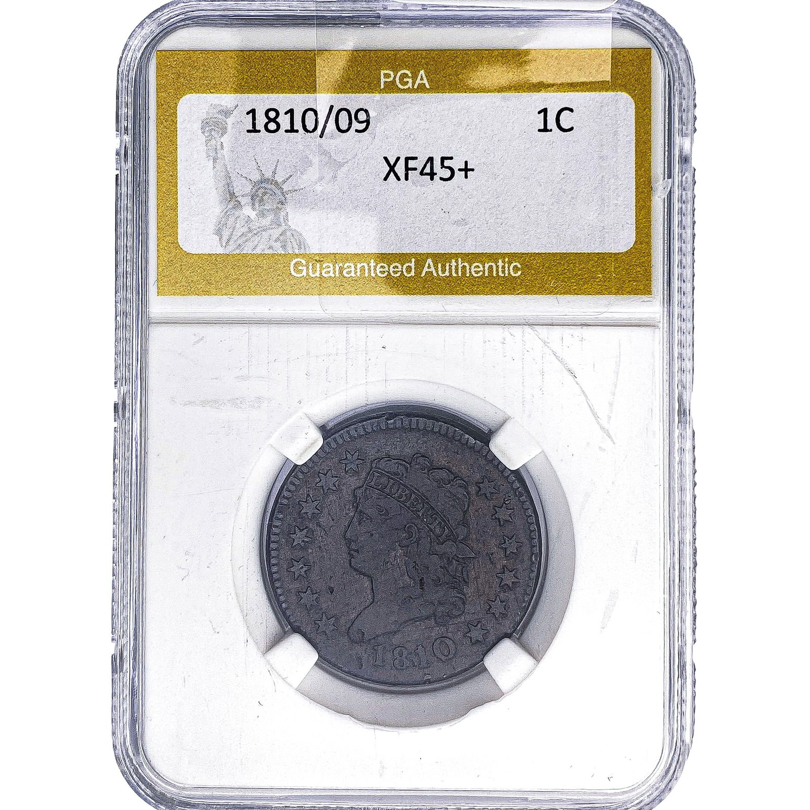 1810/09 Classic Head Large Cent PGA XF45+: 1810/09 Classic Head Large Cent PGA XF45+