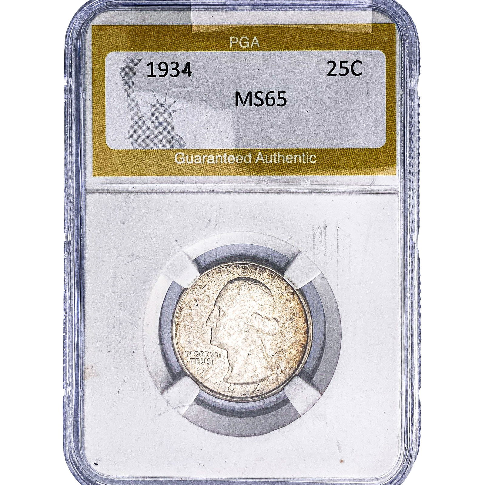 1934 Washington Silver Quarter PGA MS65: 1934 Washington Silver Quarter PGA MS65