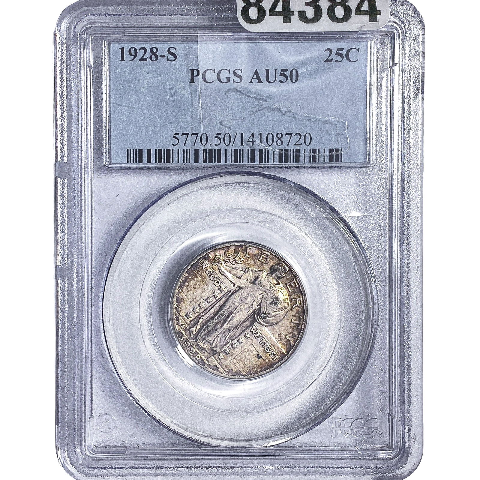 1928-S Standing Liberty Quarter PCGS AU50: 1928-S Standing Liberty Quarter PCGS AU50