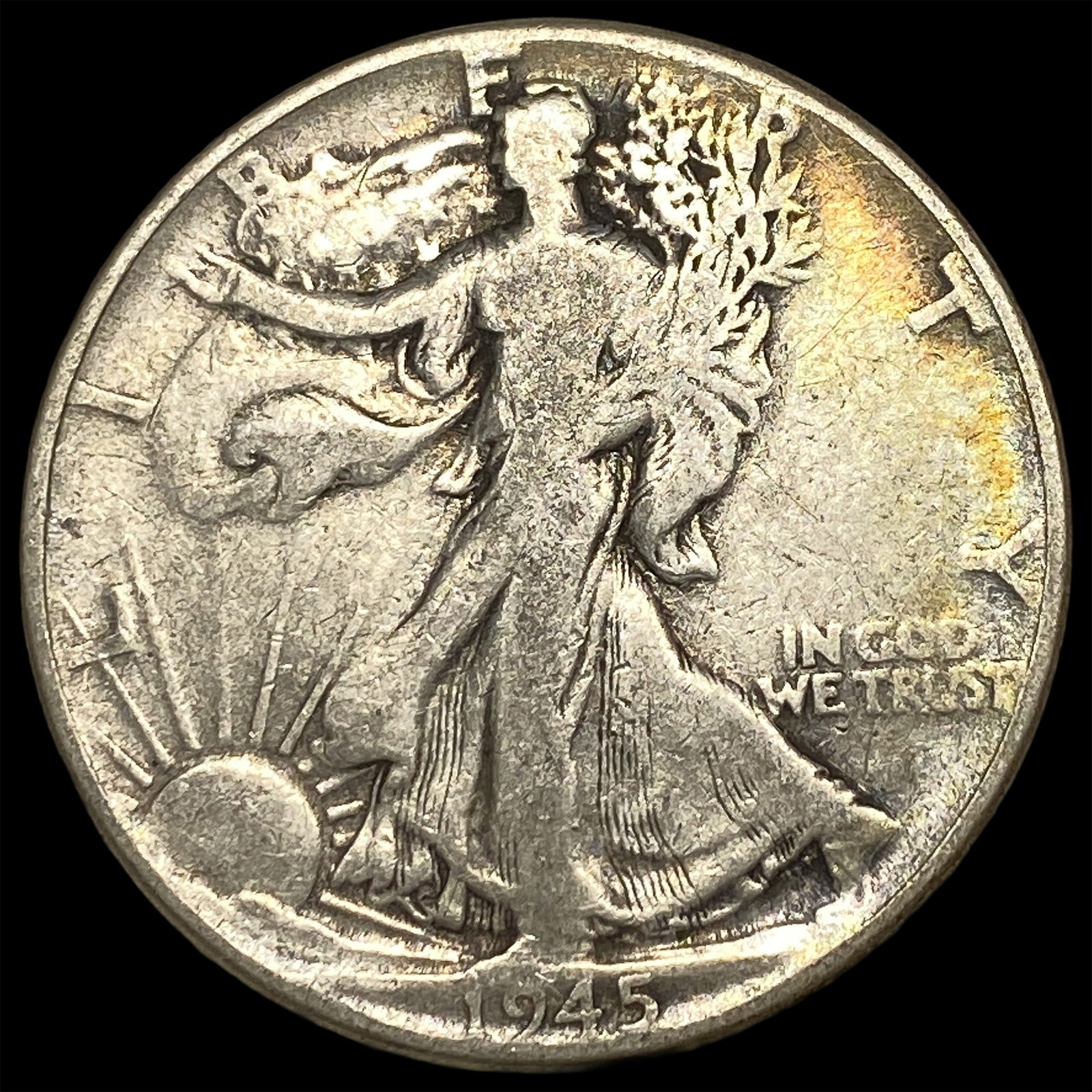 1945 Silver Walking Liberty Half Dollar NICELY CIRCULATED: 1945 Silver Walking Liberty Half Dollar NICELY CIRCULATED