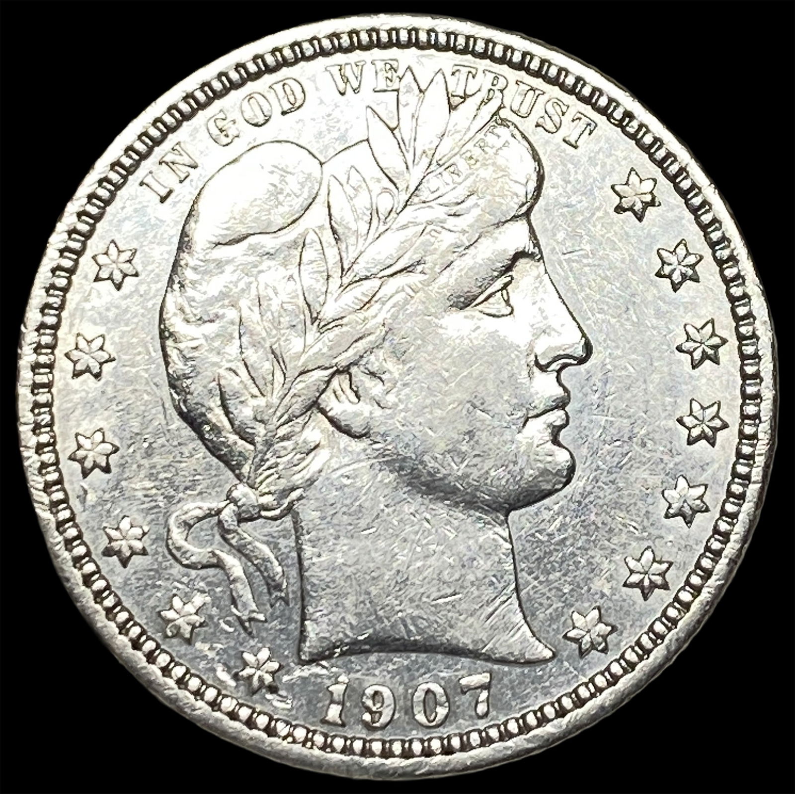1907-S Silver Barber Quarter CLOSELY UNCIRCULATED (1 of 2)