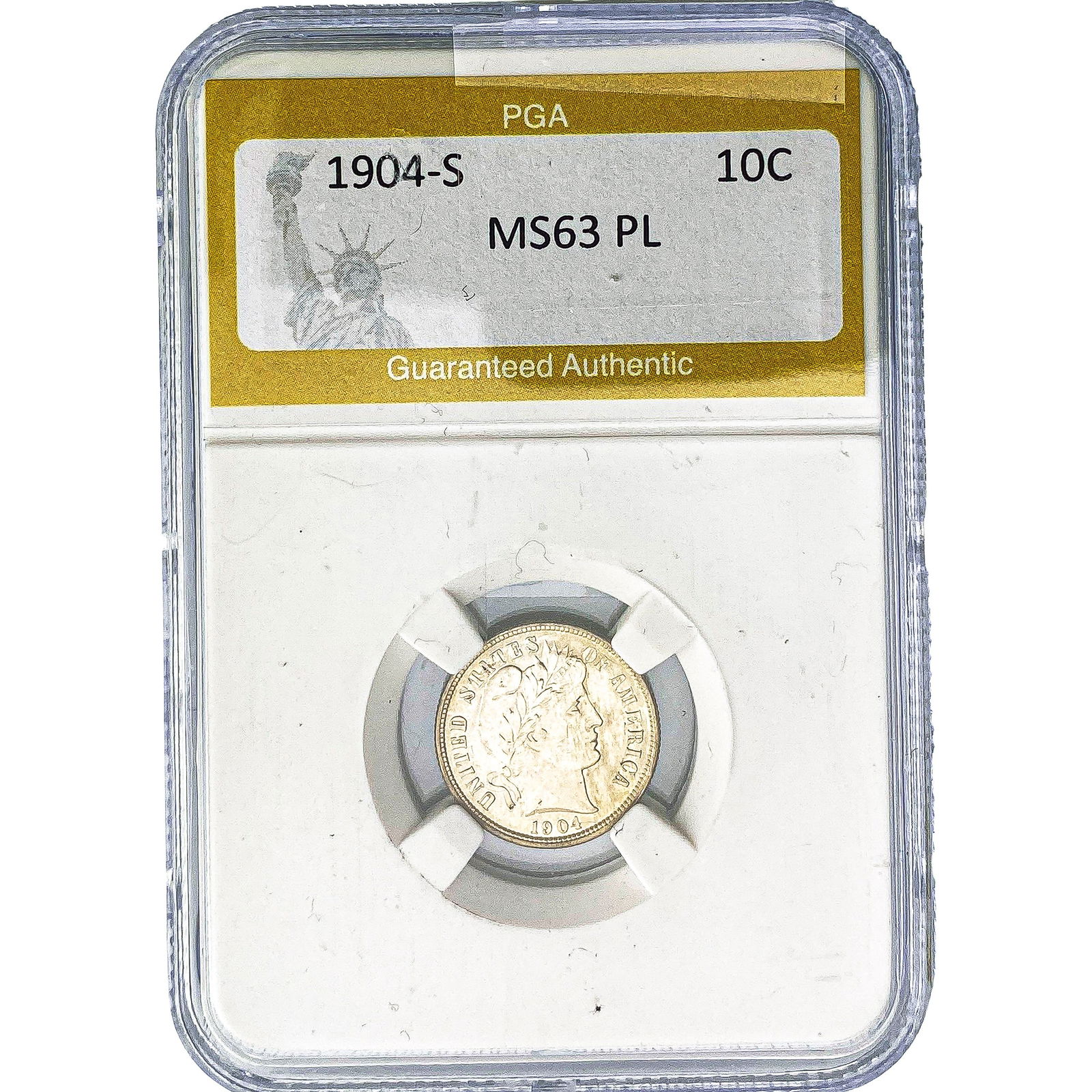 1904-S Barber Dime PGA MS63 PL (1 of 2)