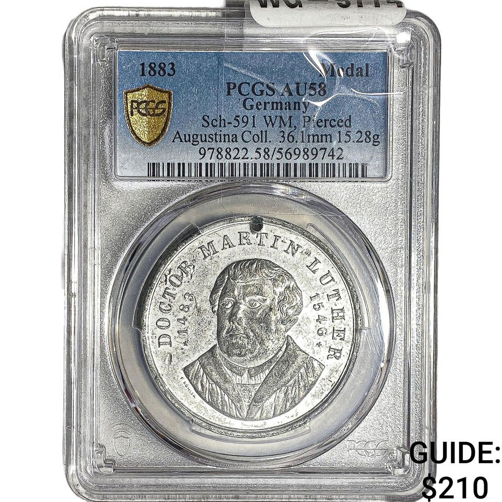 1883 Germany Silver Medal PCGS AU58: 1883 Germany Silver Medal PCGS AU58