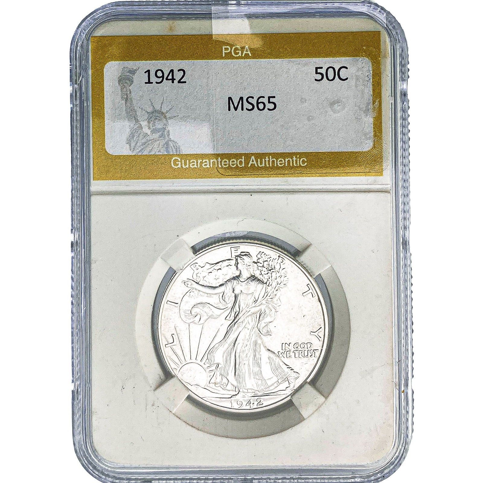 1942 Walking Liberty Half Dollar PGA MS65: 1942 Walking Liberty Half Dollar PGA MS65