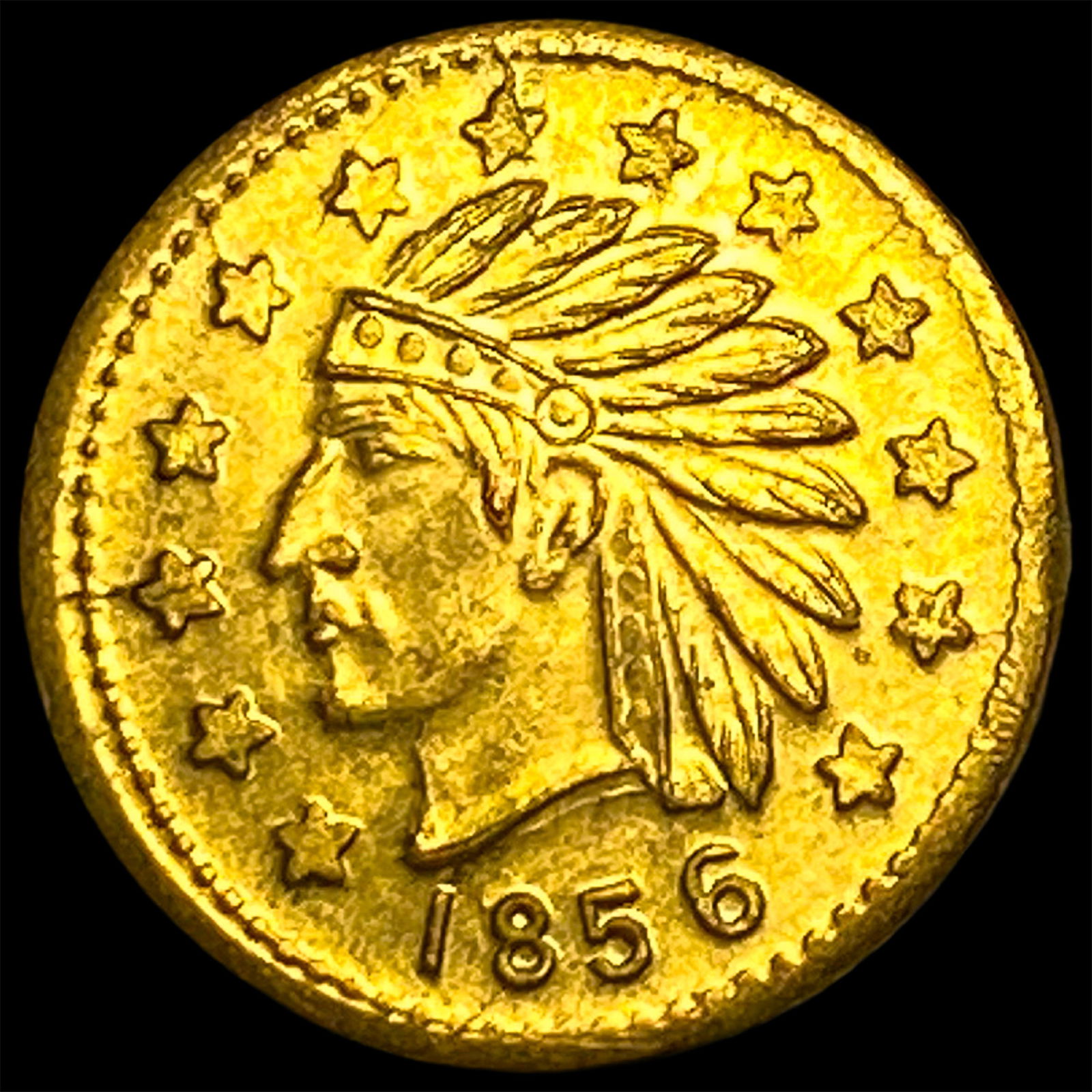 1856 California Gold 1/2 Dollar Token HIGH GRADE: 1856 California Gold 1/2 Dollar Token HIGH GRADE