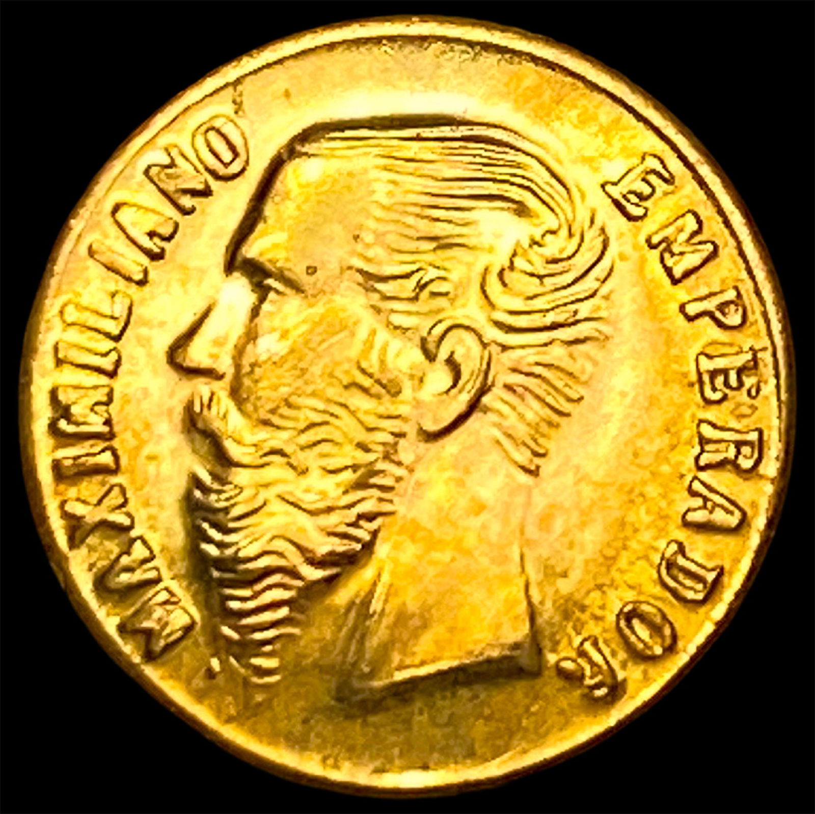 1865 Mexico Gold 1 Peso Maximilian CHOICE BU: 1865 Mexico Gold 1 Peso Maximilian CHOICE BU