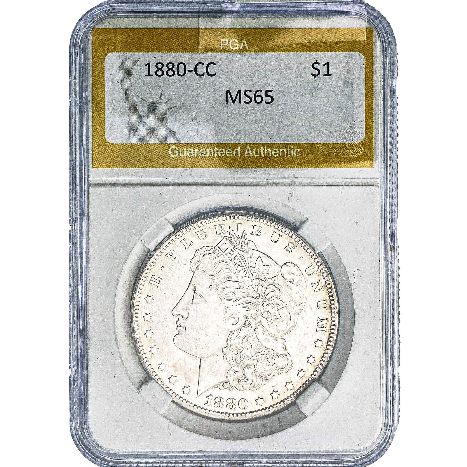 1880-CC Morgan Silver Dollar PGA MS65: 1880-CC Morgan Silver Dollar PGA MS65