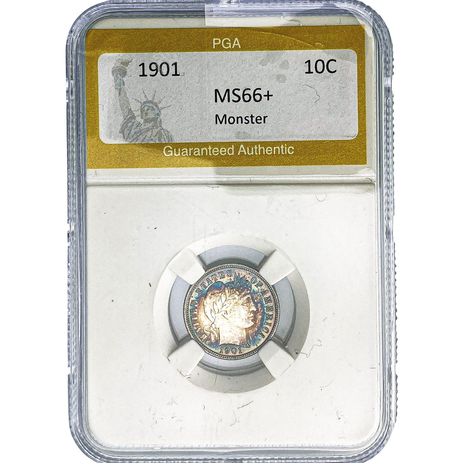 1901 Barber Dime PGA MS66+ Monster: 1901 Barber Dime PGA MS66+ Monster