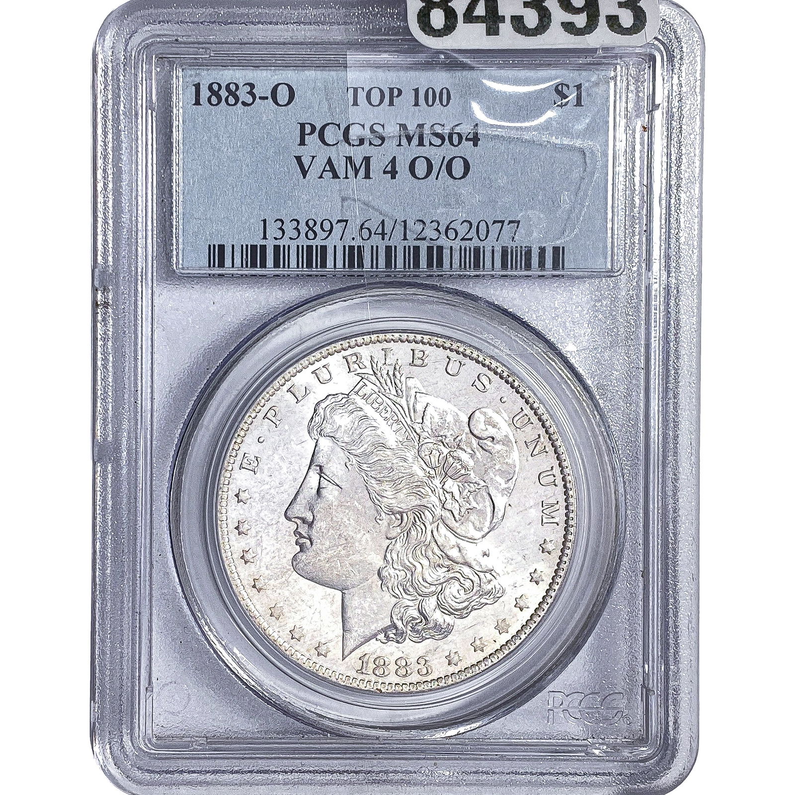 1883-O Morgan Silver Dollar PCGS MS64 VAM 4 O/O: 1883-O Morgan Silver Dollar PCGS MS64 VAM 4 O/O