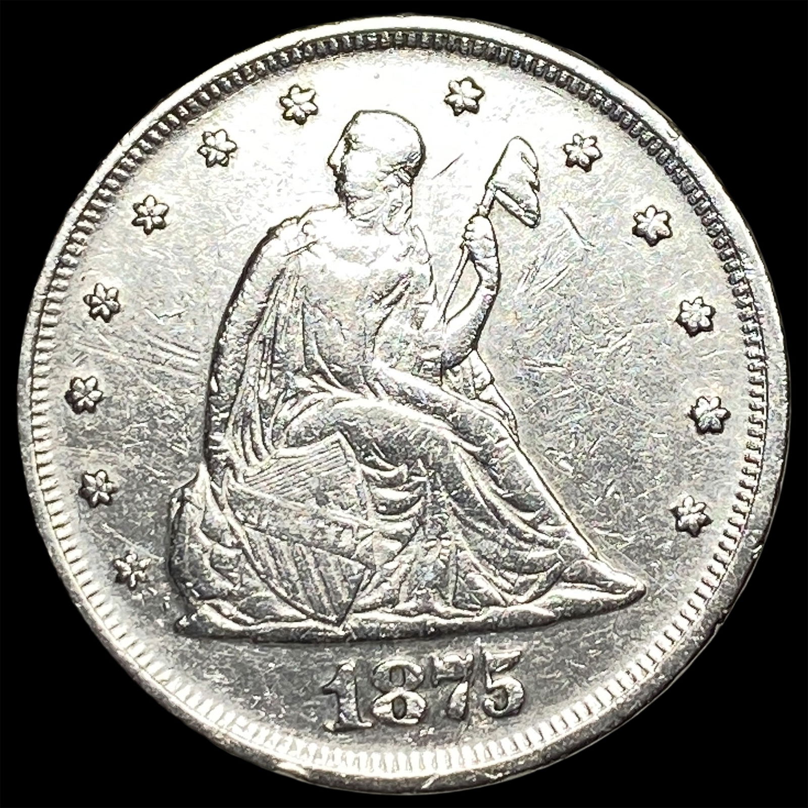 1875-S Twenty Cent Piece CLOSELY UNCIRCULATED: 1875-S Twenty Cent Piece CLOSELY UNCIRCULATED