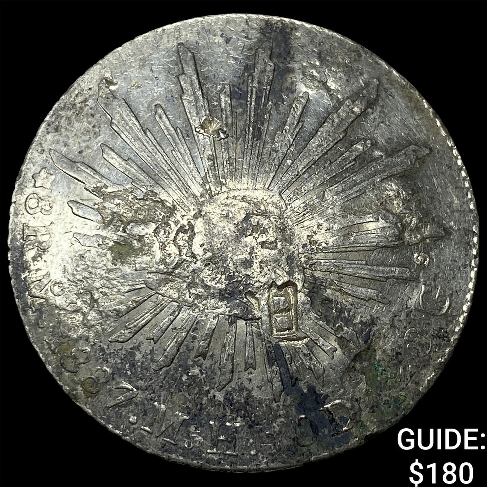 Mexico Silver 1 Peso Punch Marked NEARLY UNCIRCULATED: Mexico Silver 1 Peso Punch Marked NEARLY UNCIRCULATED