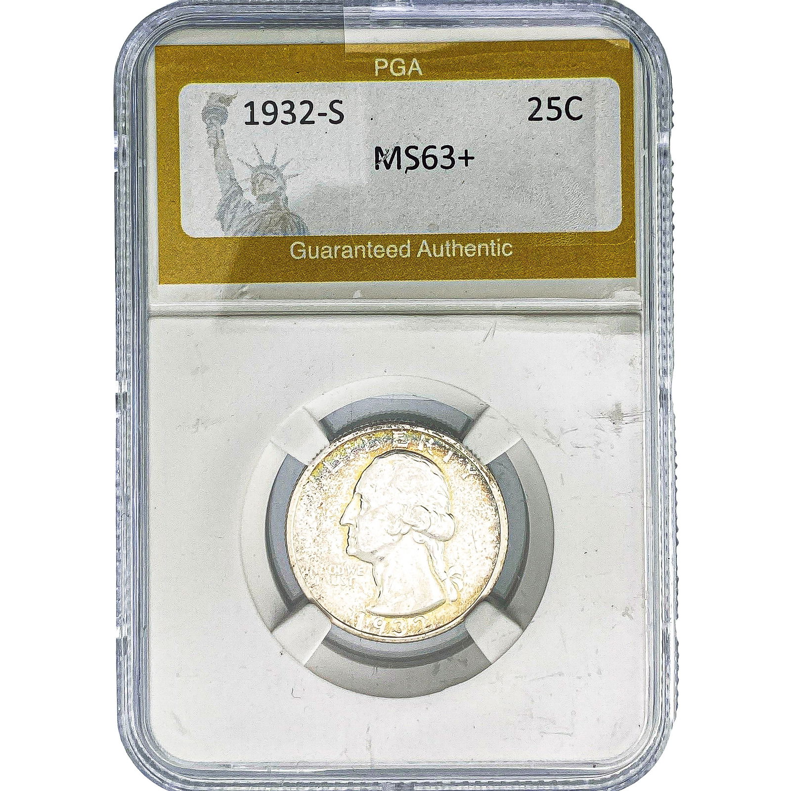 1932-S Washington Silver Quarter PGA MS63+: 1932-S Washington Silver Quarter PGA MS63+