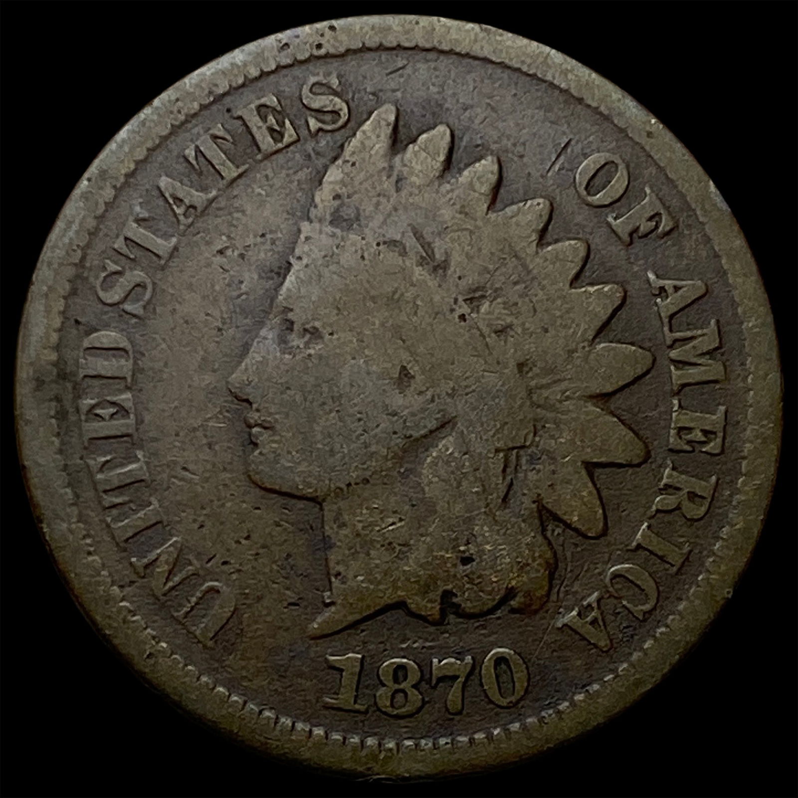 1870 Indian Head Cent NICELY CIRCULATED: 1870 Indian Head Cent NICELY CIRCULATED