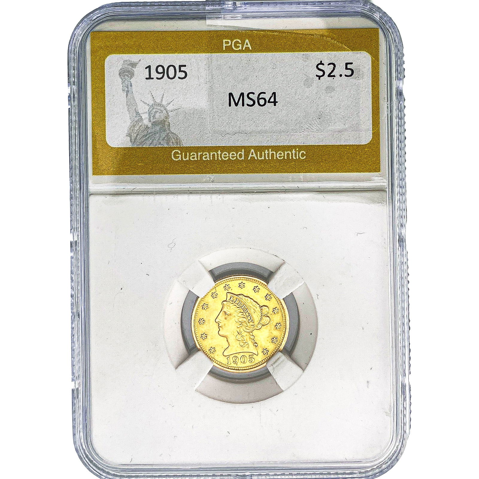 1905 $2.50 Gold Quarter Eagle PGA MS64: 1905 $2.50 Gold Quarter Eagle PGA MS64