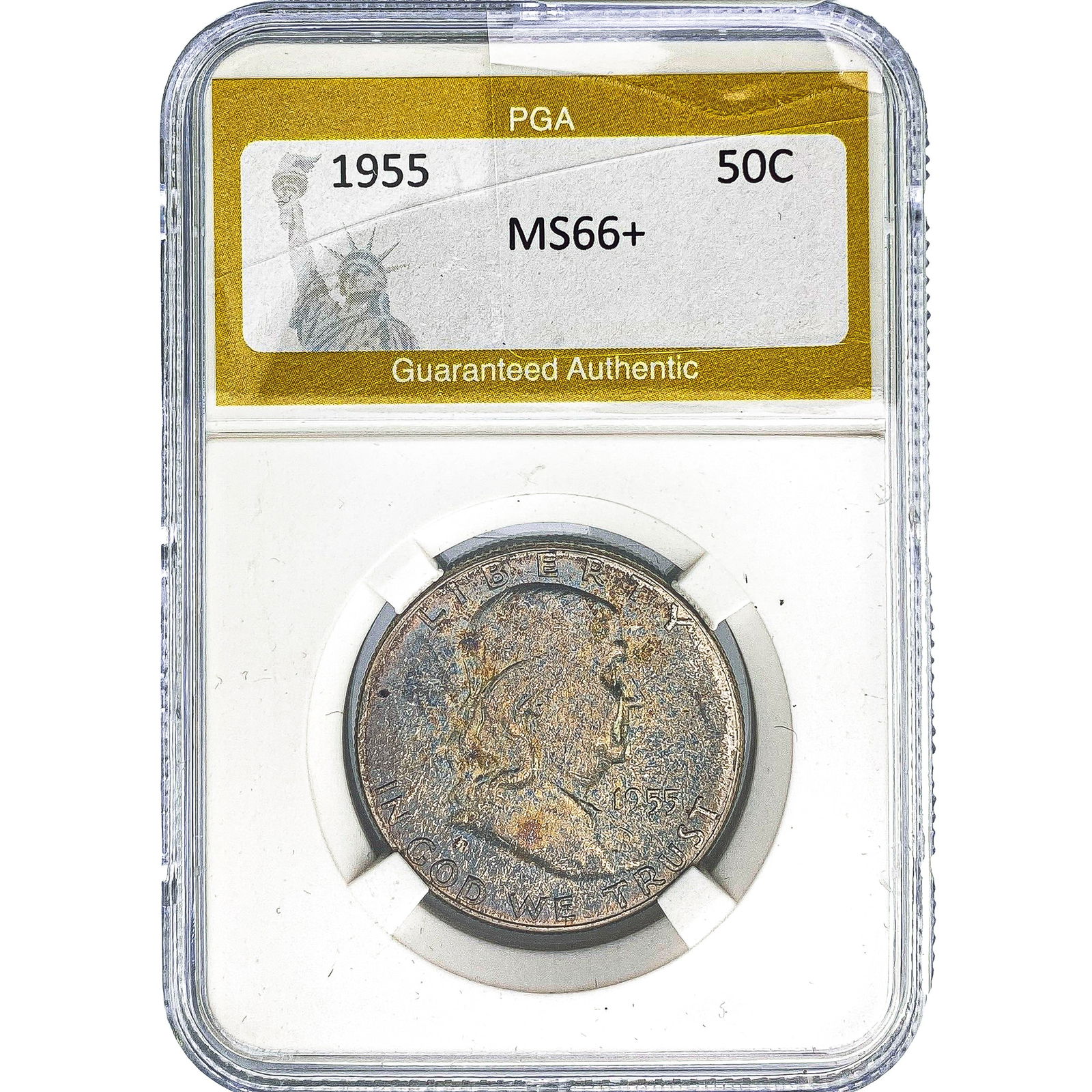 1955 Franklin Half Dollar PGA MS66+: 1955 Franklin Half Dollar PGA MS66+