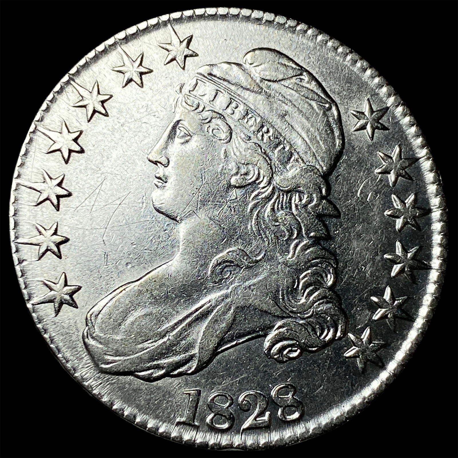 1828 Capped Bust Half Dollar CLOSELY UNCIRCULATED (1 of 2)