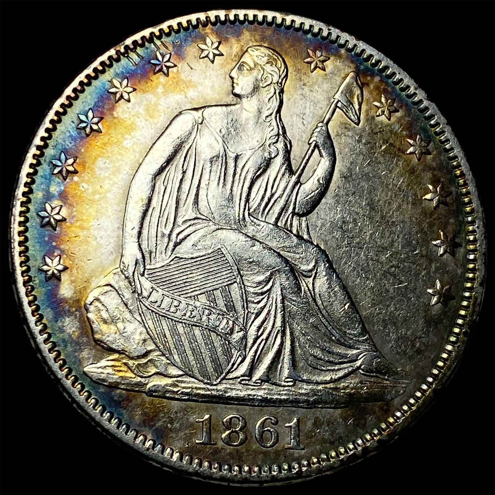 1861 Seated Liberty Half Dollar CLOSELY UNCIRCULATED (1 of 2)
