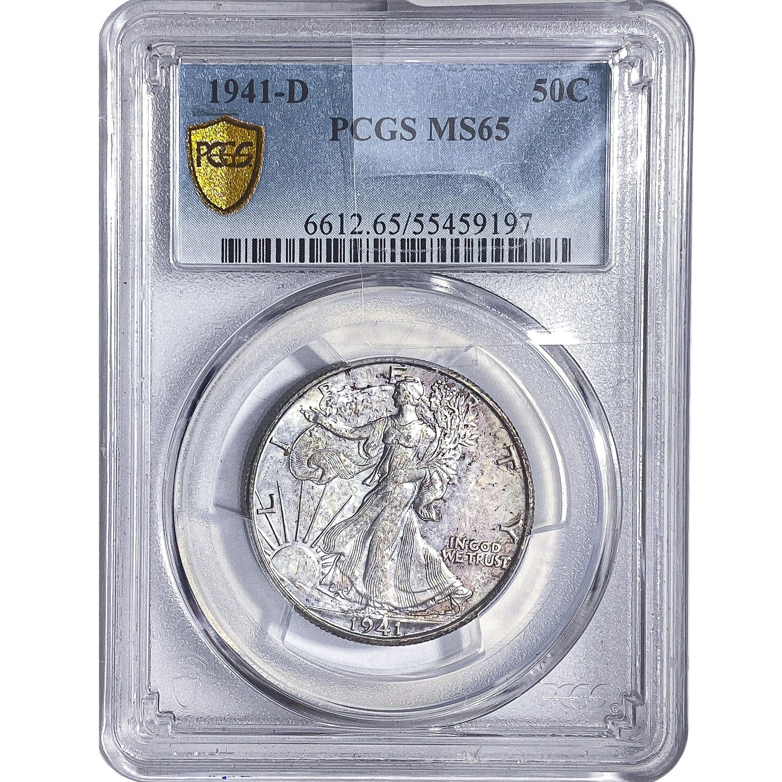 1941-D Walking Liberty Half Dollar PCGS MS65: 1941-D Walking Liberty Half Dollar PCGS MS65
