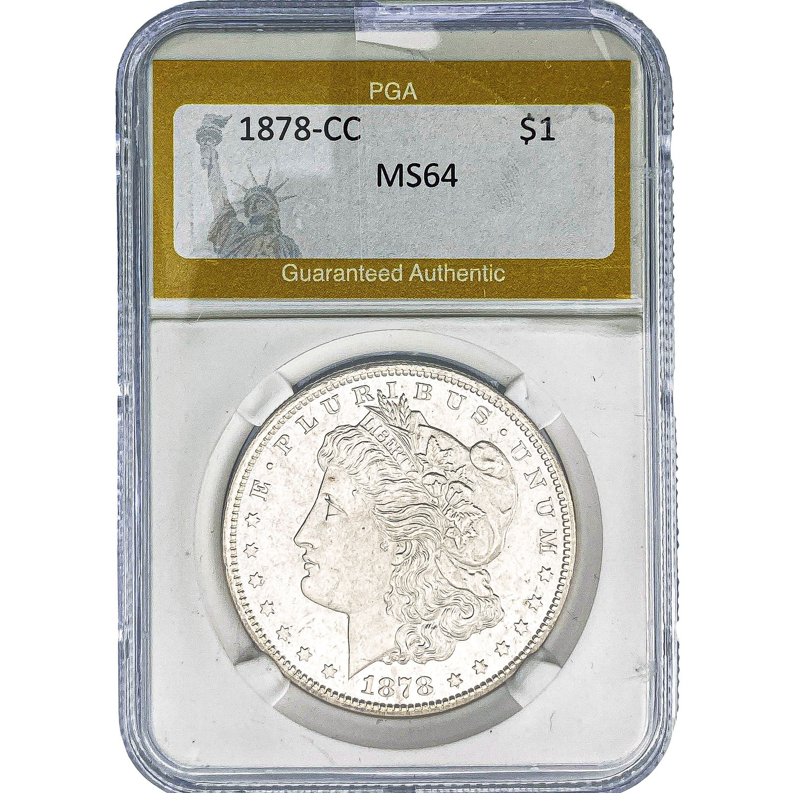 1878-CC Morgan Silver Dollar PGA MS64: 1878-CC Morgan Silver Dollar PGA MS64