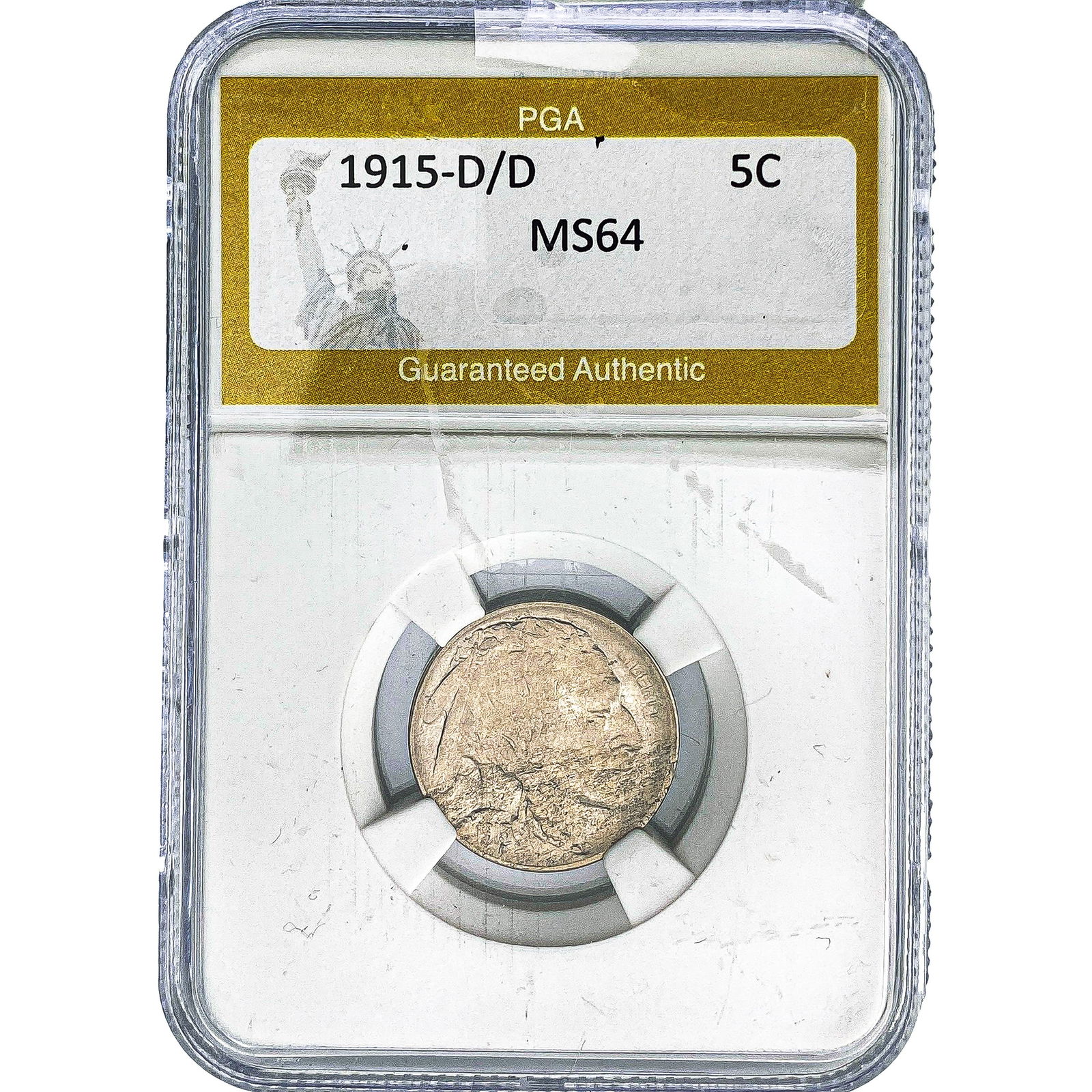 1915-D/D Buffalo Nickel PGA MS64: 1915-D/D Buffalo Nickel PGA MS64