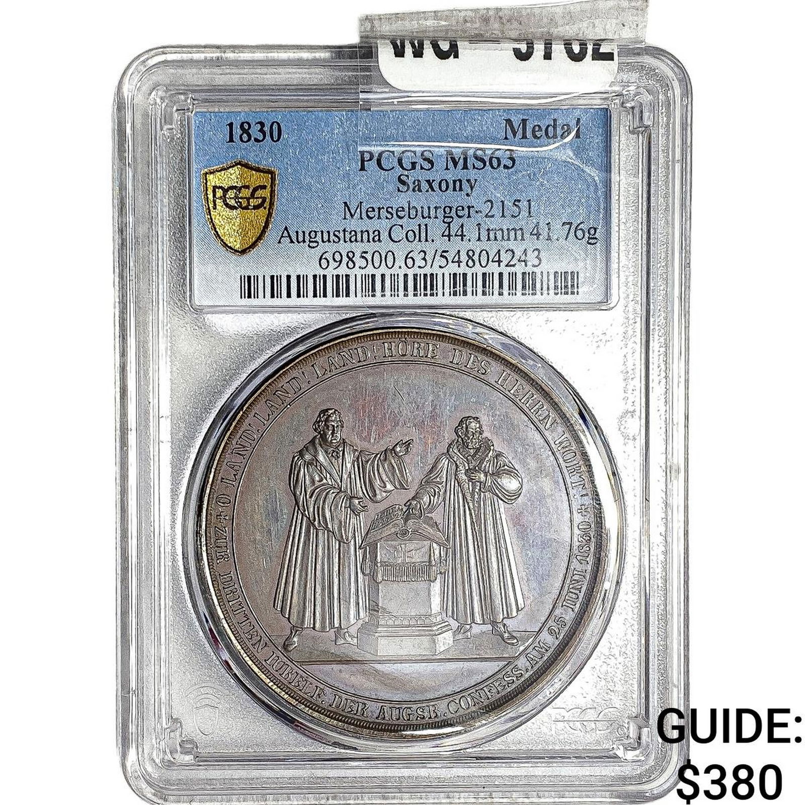 1830 Saxony Bronze Medal PCGS MS63: 1830 Saxony Bronze Medal PCGS MS63