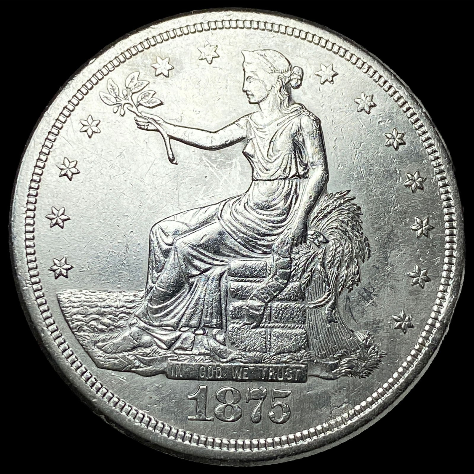 1875-S Silver Trade Dollar CLOSELY UNCIRCULATED (1 of 2)