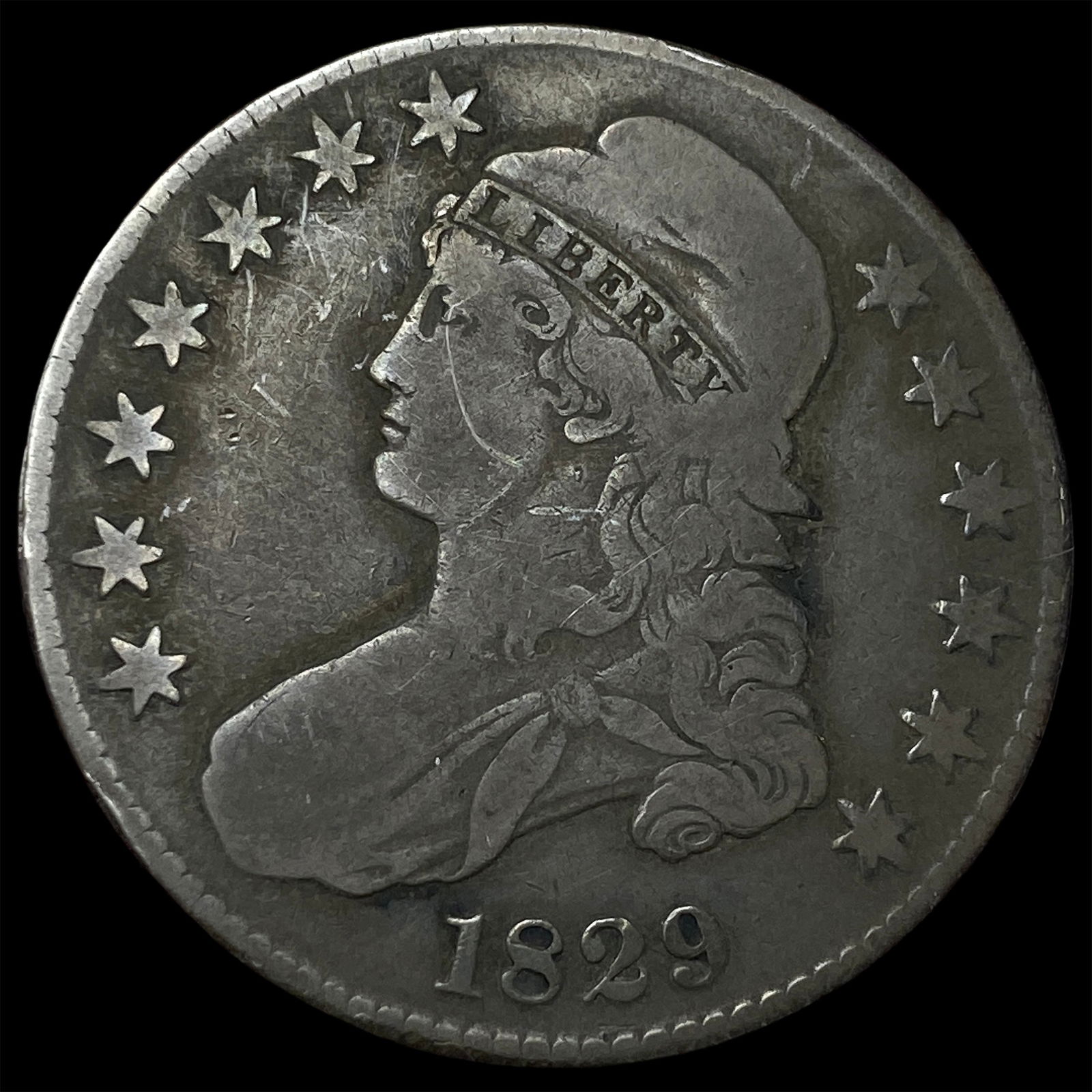 1829 Capped Bust Half Dollar NICELY CIRCULATED (1 of 2)