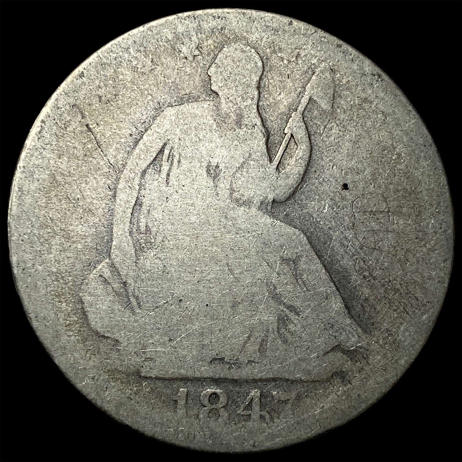 1844-O Silver Half Dollar (Seated Liberty) NICELY CIRCULATED: 1844-O Silver Half Dollar (Seated Liberty) NICELY CIRCULATED