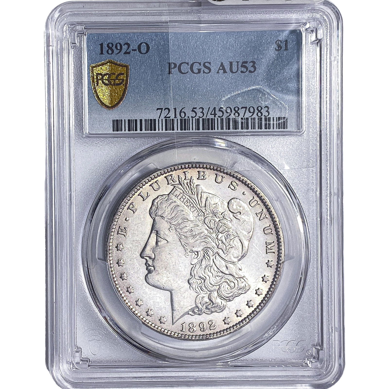 1892-O Morgan Silver Dollar PCGS AU53: 1892-O Morgan Silver Dollar PCGS AU53