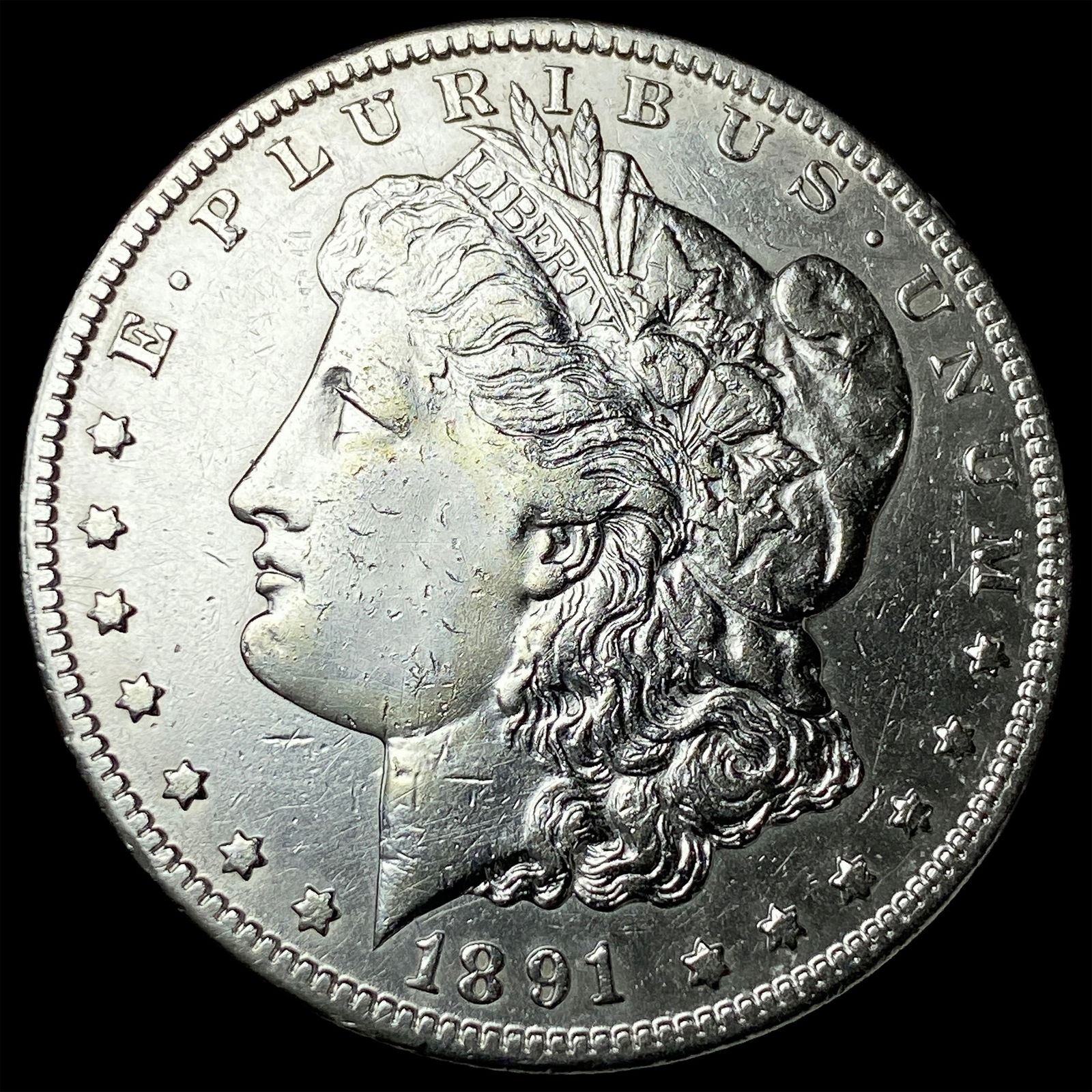 1891-CC Silver Morgan Dollar CLOSELY UNCIRCULATED: 1891-CC Silver Morgan Dollar CLOSELY UNCIRCULATED