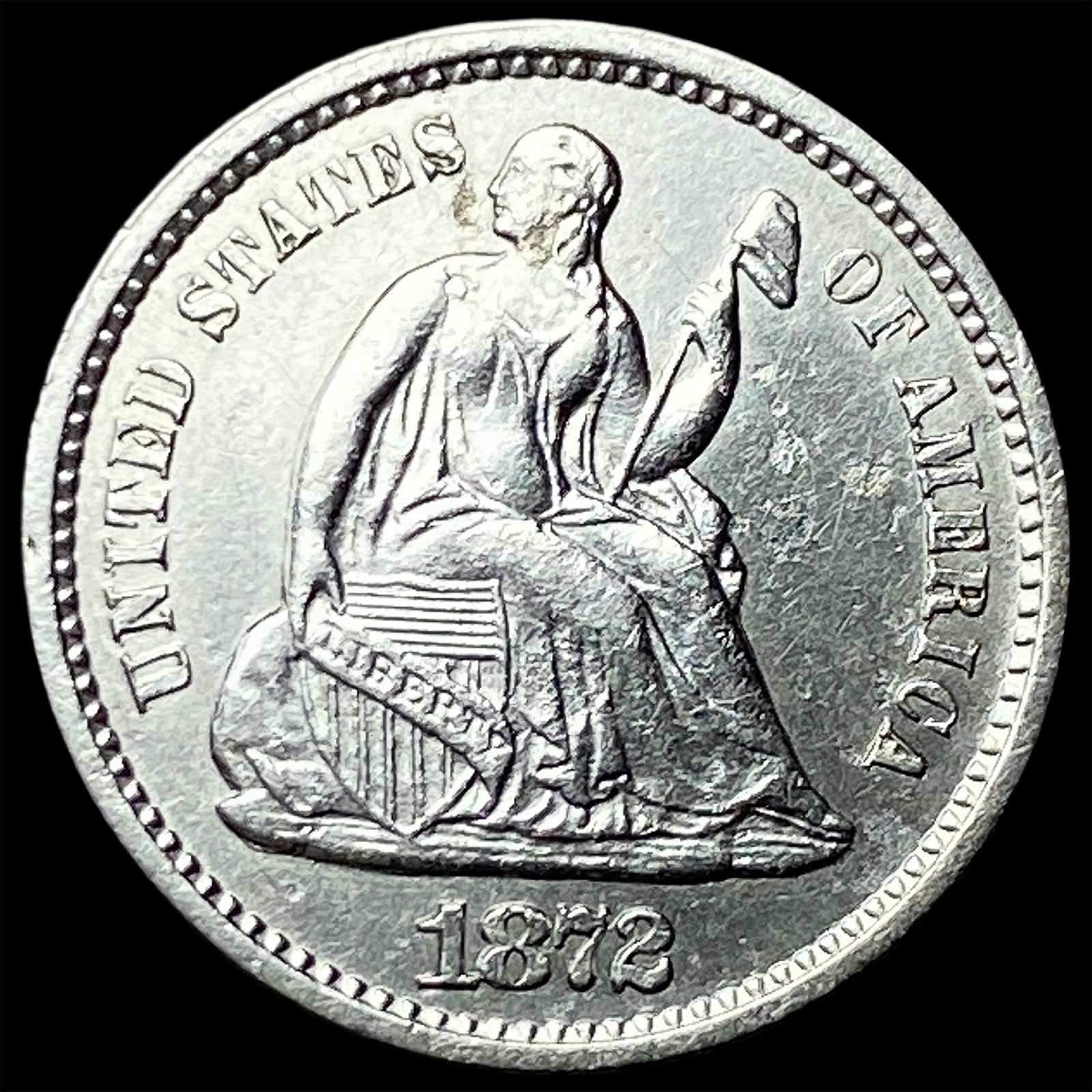 1872-S Silver Half Dime CLOSELY UNCIRCULATED (1 of 2)