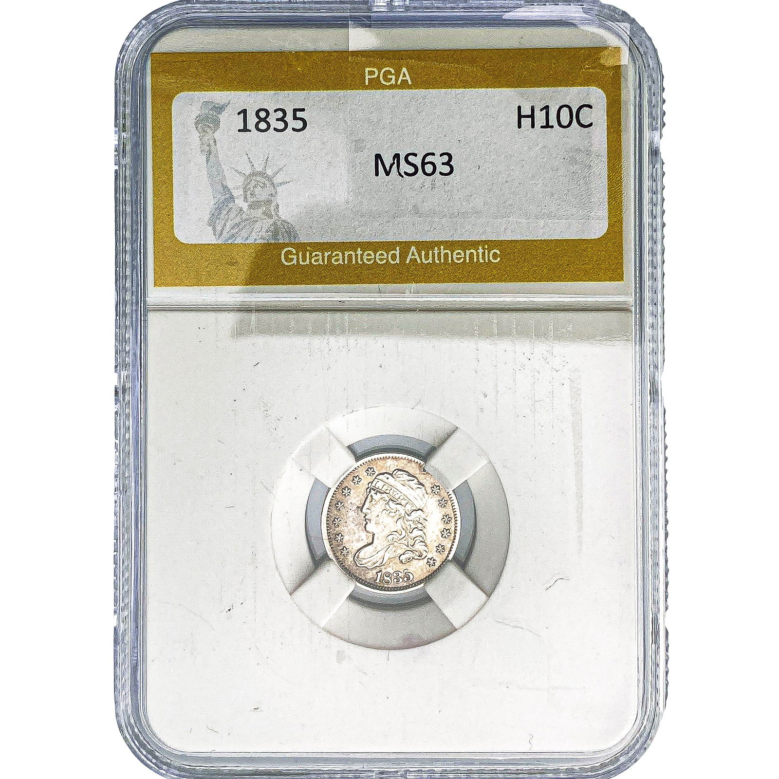 1835 Capped Bust Half Dime PGA MS63: 1835 Capped Bust Half Dime PGA MS63