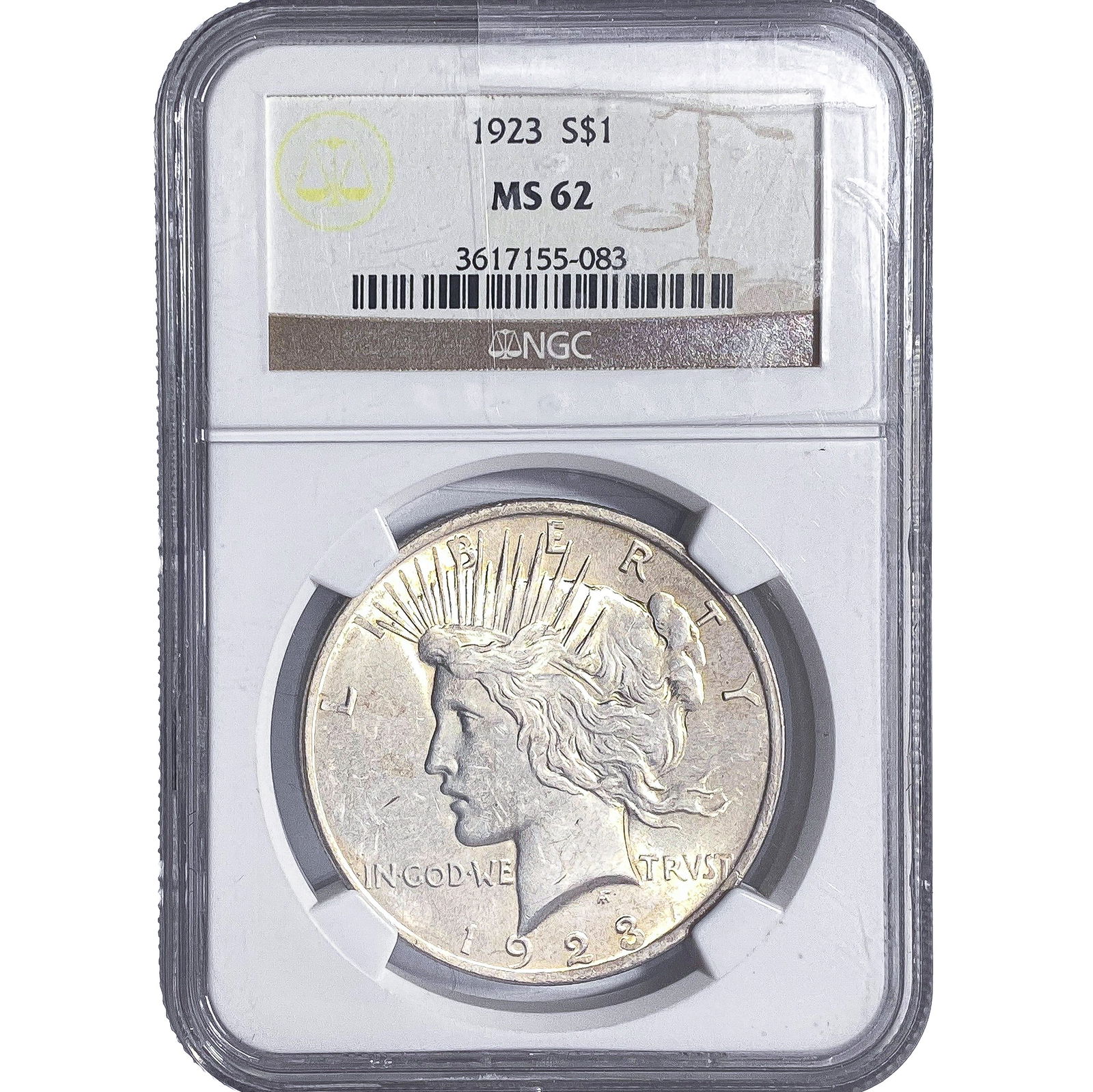 1923 Silver Peace Dollar NGC MS62 (1 of 2)