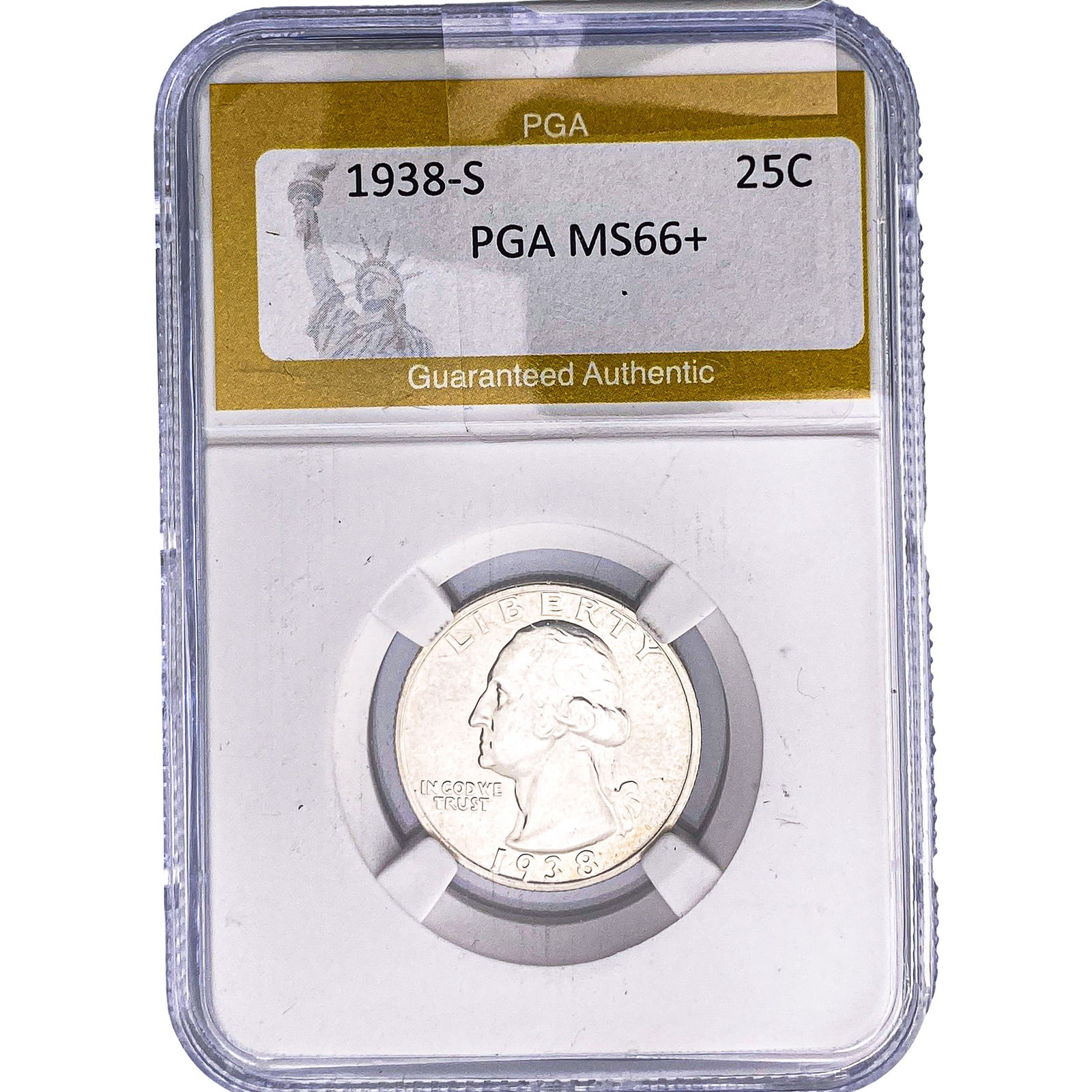 1938-S Washington Silver Quarter PGA MS66+: 1938-S Washington Silver Quarter PGA MS66+