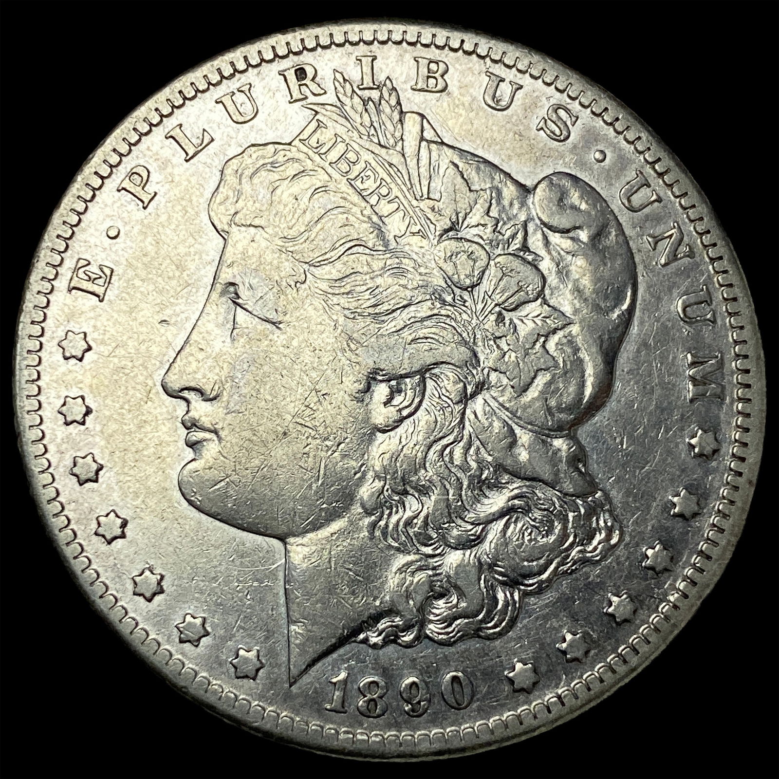 1890-CC Silver Morgan Dollar ABOUT UNCIRCULATED: 1890-CC Silver Morgan Dollar ABOUT UNCIRCULATED