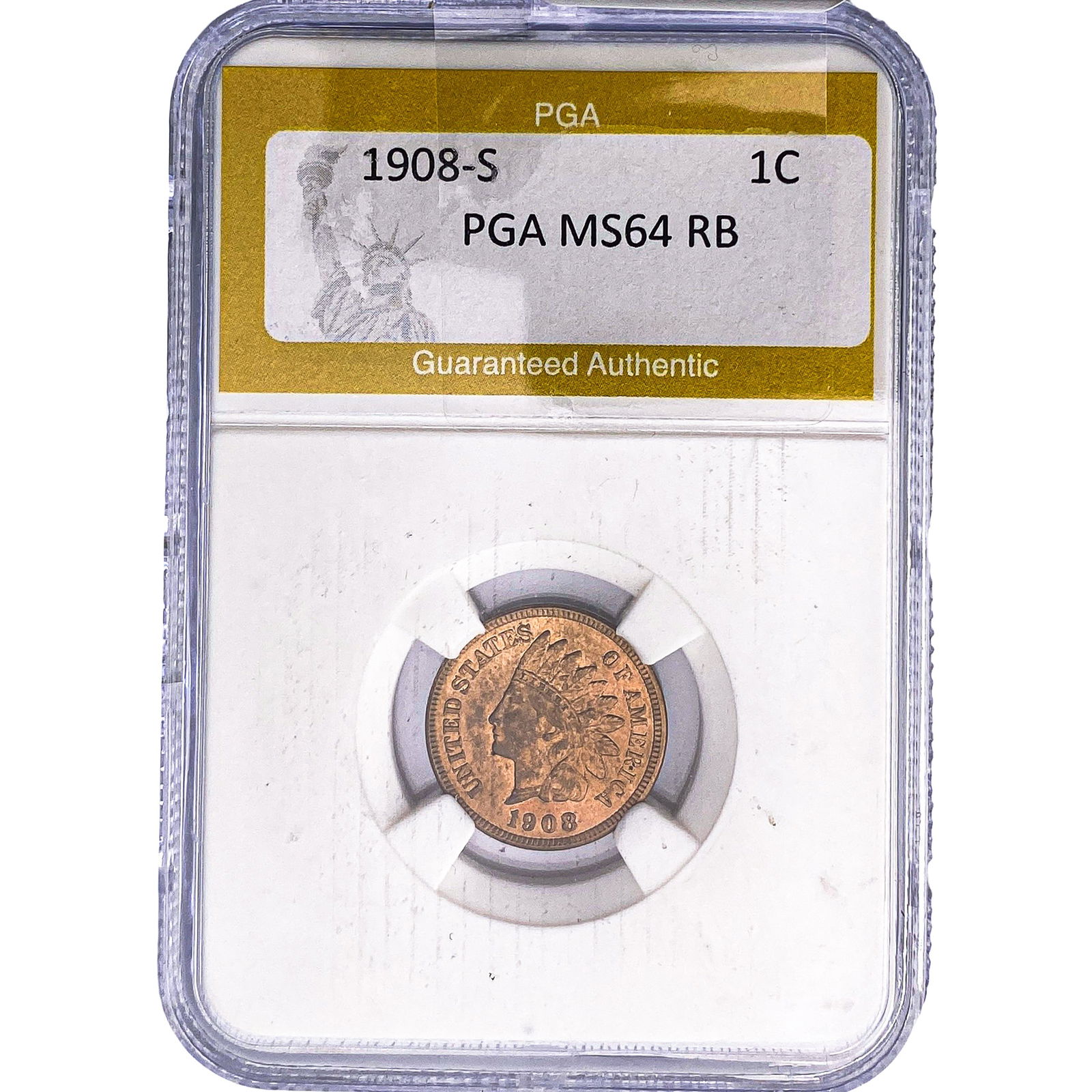 1908-S Indian Head Cent PGA MS64 RB (1 of 2)
