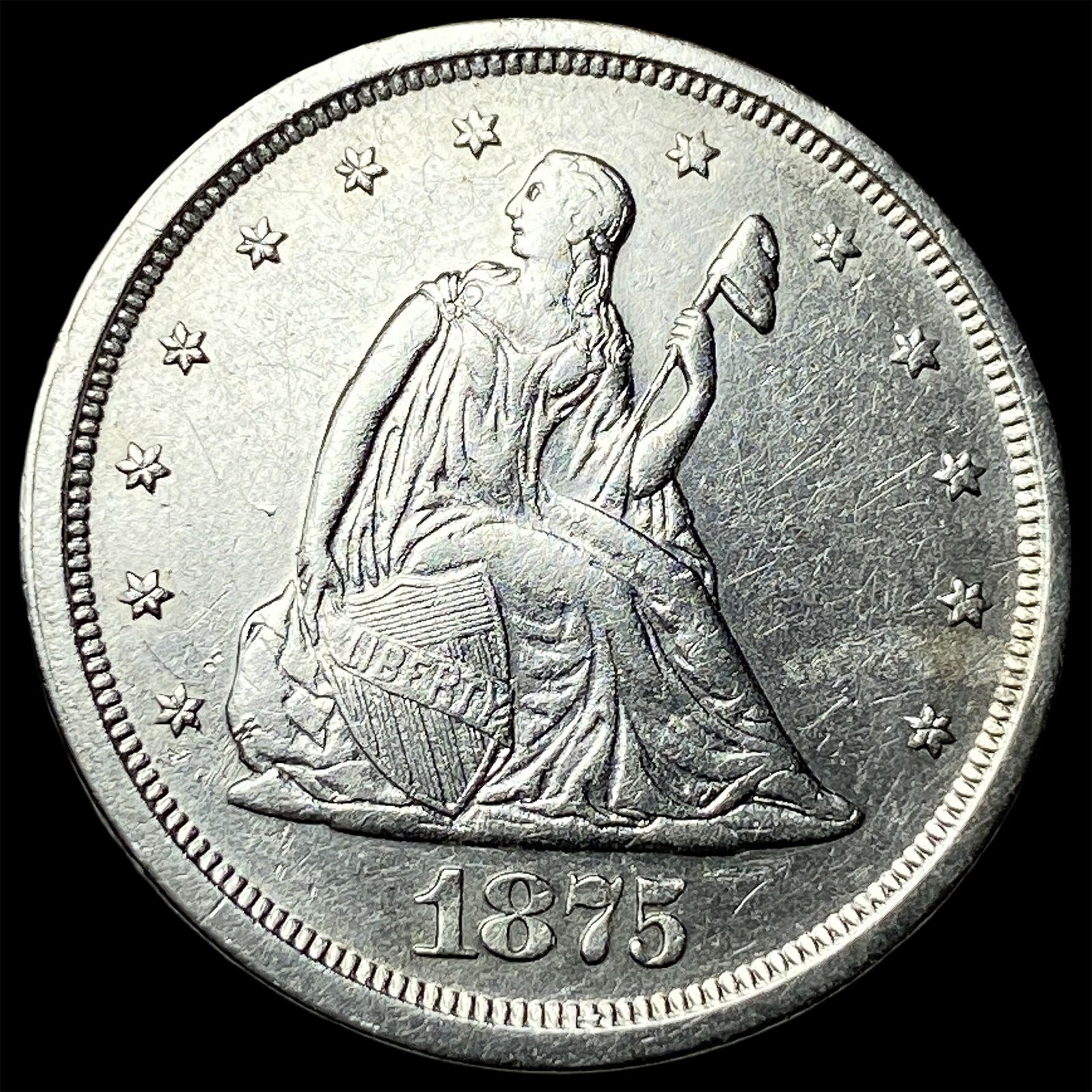 1875-S Silver Twenty Cents CLOSELY UNCIRCULATED (1 of 2)