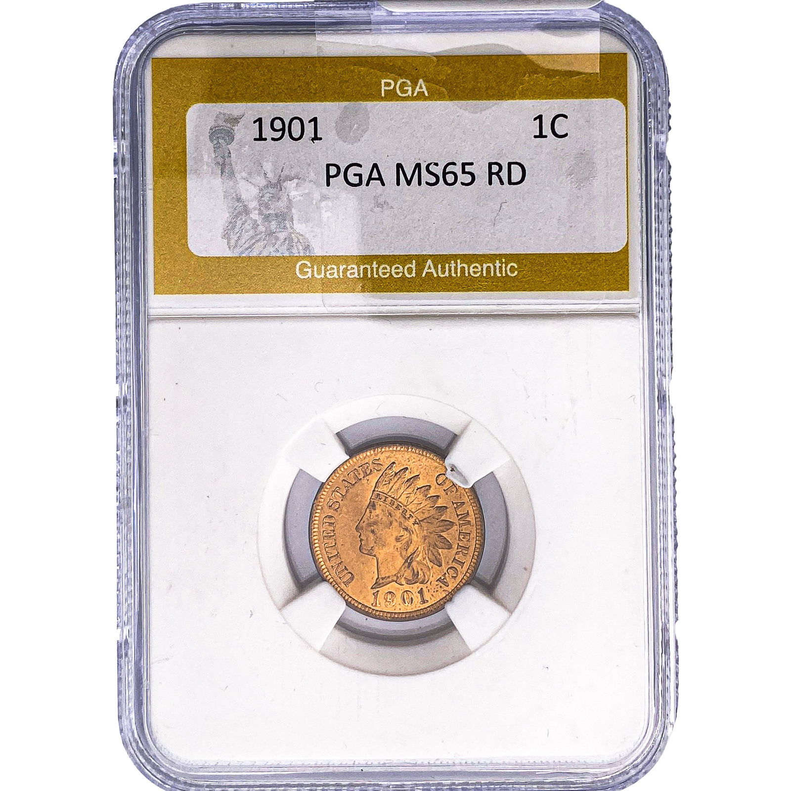 1901 Indian Head Cent PGA MS65 RD (1 of 2)